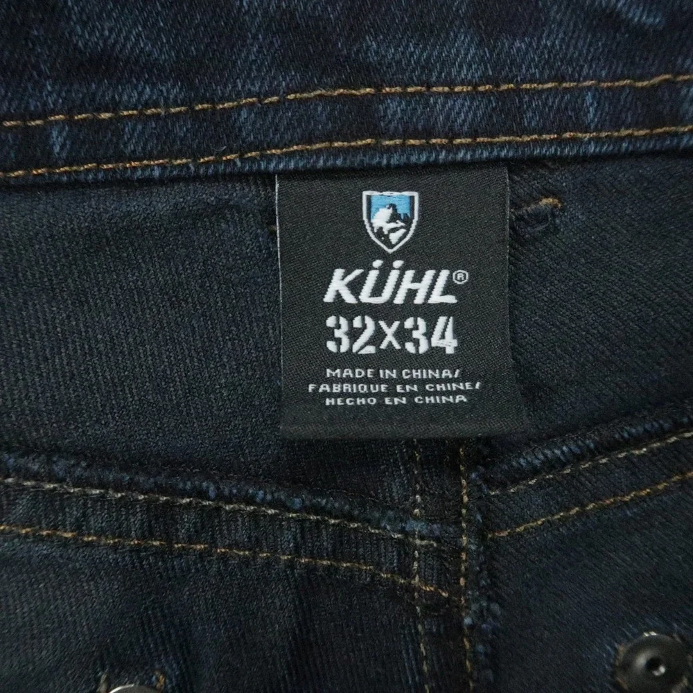Kuhl Jeans Mens 32x34 Blue Disruptr Straight 5 Pocket Stretch Dark Wash Hiking